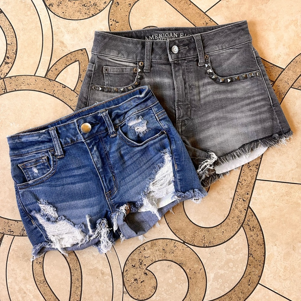 AMERICAN EAGLE Distressed Denim Shorts set BUNDLE